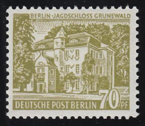 123 Berliner Bauten 70 Pf, Jagdschloß Grunewald, postfrisch ** geprüft