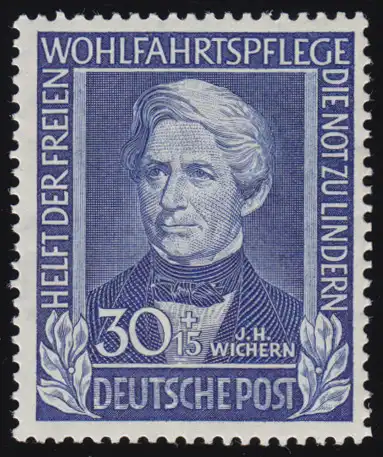 120 Johann Hinrich Wichern 30+15 Pf, ** frais de port