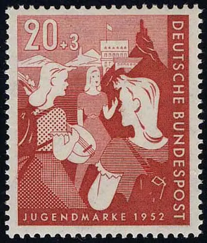 154 Bundesjugendplan 20+3 Pf, postfrisch **