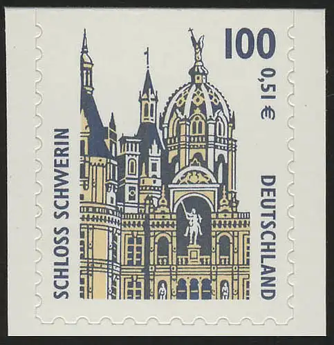 2188BC SWK 100 Pf/0,51 Euro oben geschnitten sk Schloß Schwerin, **