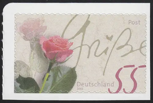 2321I Post Rosengruß selbstklebend, Rasterung 45/45 Grad, postfrisch **
