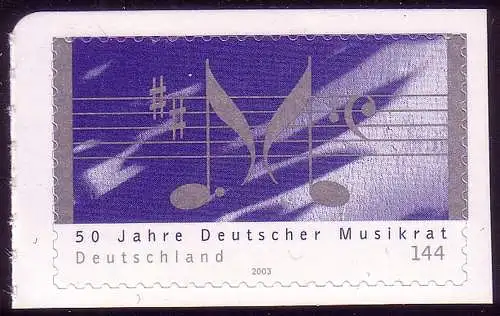 2380 Musikrat SELBSTKLEBEND aus MH 54, postfrisch **