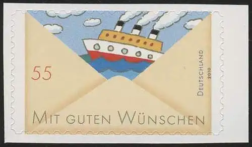 2848 Grußmarke Schiff SELBSTKLEBEND aus Folienblatt 13, postfrisch **