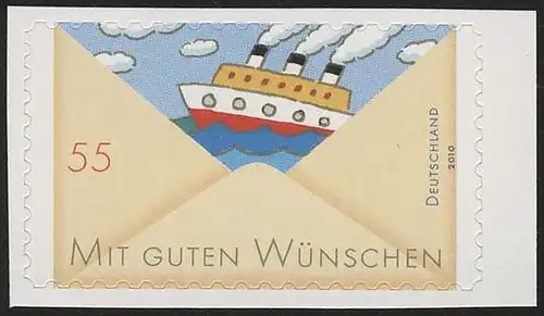 2848 Grußmarke: Schiff SELBSTKLEBEND aus Folienblatt 13, **