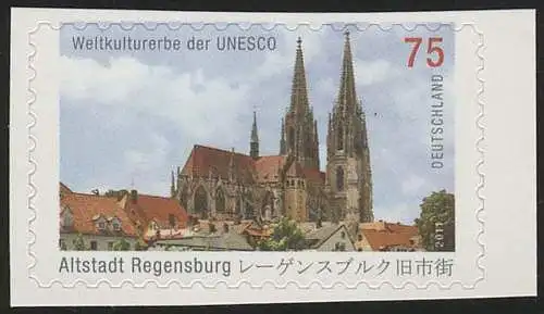 2850 UNESCO Regensburg SELBSTKLEBEND aus Folienblatt 14, postfrisch **