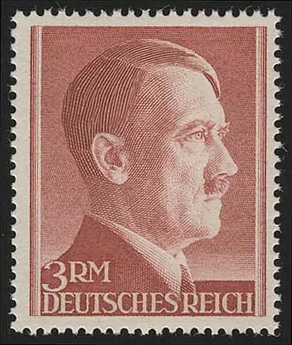 801B Hitler 3 Reichsmark ** postfrisch, ENG gezähnt