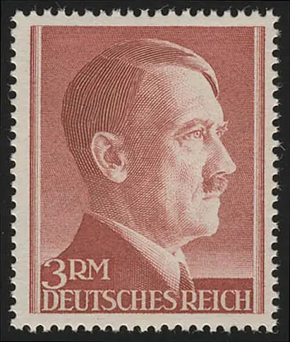 801B Hitler 3 Reichsmark ** postfrisch, ENG gezähnt