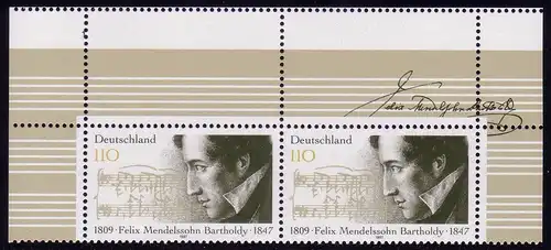 1953L Mendelssohn: Leerfeld-Paar oben mit FN 1, **
