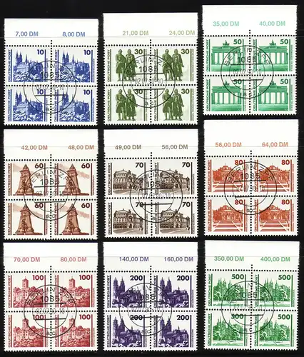 3344-3352 Bauwerke 1990, phrase dans le bloc de quatre-hauts-bords Tamponné VS-O Berlin ZPF