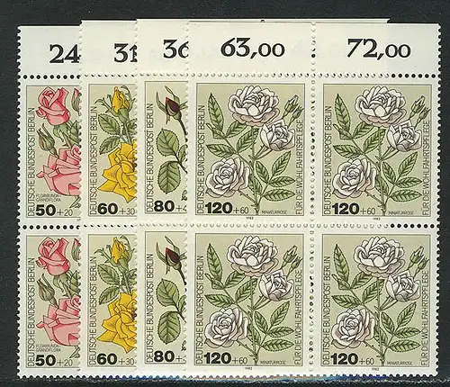 680-683 Wofa Gartenrosen 1982, OR-Vbl, Satz **