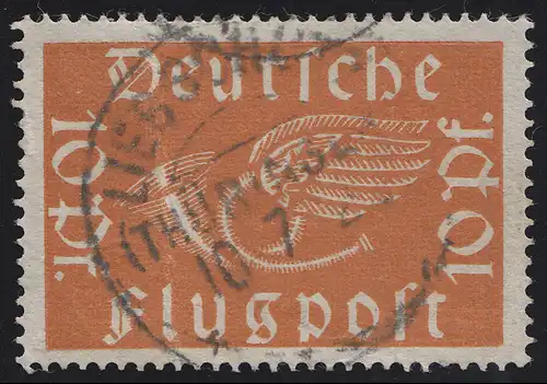 111a Flugpostmarke 10 Pf Posthorn O