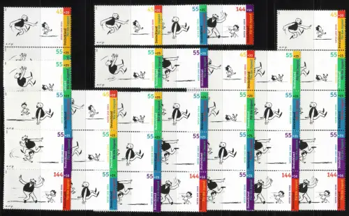 2349-2353 aus Block 63 Vater und Sohn, 10 ZD und 5 Ezm, Zusammendruck-Set **