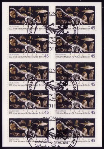 FB 5a Museum Berlin, feuille 10x2780, première utilisation du tampon Bonn