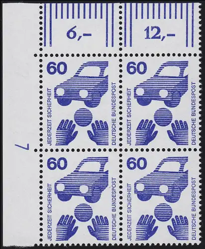 701 Prévention des accidents 60 Pf ** DZ 7 Zone 1 Eck-Vbl.