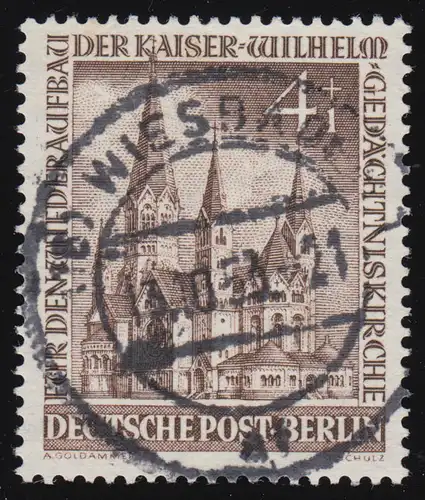 106 Eglise commémorative Kaiser-Wilhelm 4+1 Pf O tamponné