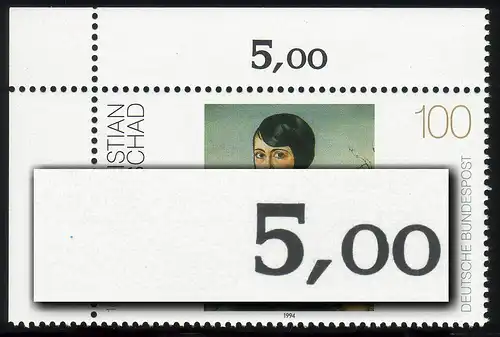 1748 Salissure avec PLF bleu bord de l'arc en haut à gauche au-dessus de la case 1 **