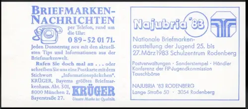 24a MH BuS 1982 - mit PLF I Fleck in der Lisene, postfrisch **