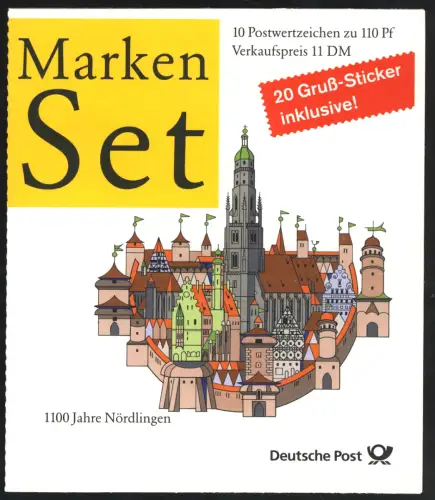 37 MH Nördlingen - la feuille d'écriture n'est pas encastrée, post-frais **