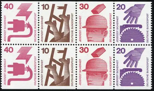 HBl. 25 aus MH 20 Unfall, PLF VI LANGER Strich am Helm, Feld 7, postfrisch **