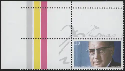 1963L Dehler - Ecke oben links mit Leerfeld und Farbstreifen **