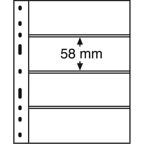 Leuchtturm Kunststoffhüllen OPTIMA 4C, 10 Stück 4er-Teilung, glasklar