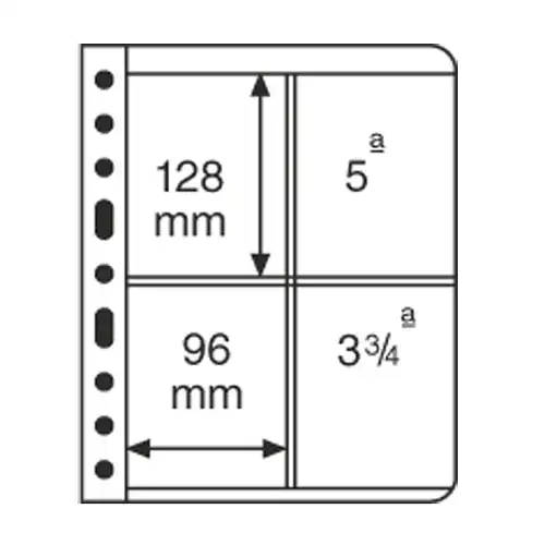 Kunststoffhüllen 2ST VARIO: 2 x 2 Felder, schwarz, 5er-Pack