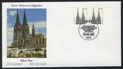 2206 SWK Cologne Dom 440/2,25, paire FDC ESSt Bonn