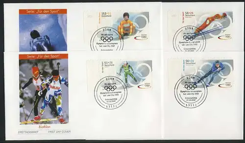 2237-2240a Aide sportive de petite feuille 2002, taux à 4 FDC ESSt Bonn