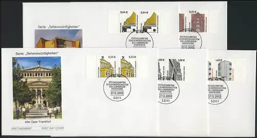 2298-2302 SWK 5 Werte 0,44 bis 1,60 - 5 Paare auf 5 FDC je mit ESSt Bonn