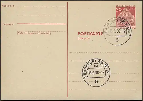 P 72 - Bauten 30 Pf, VS-O Frankfurt/Main