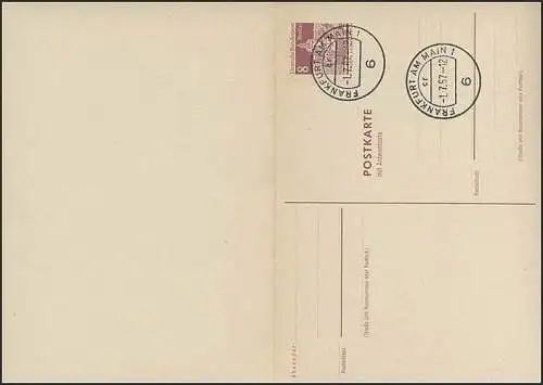 P 73 - Bauten 8/8 Pf, VS-O Frankfurt/Main