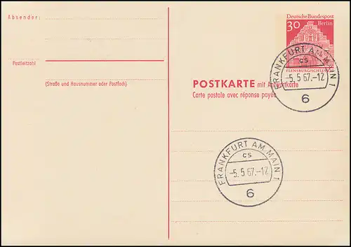 P 75 - Bauten 30/30 Pf, VS-O Frankfurt/Main