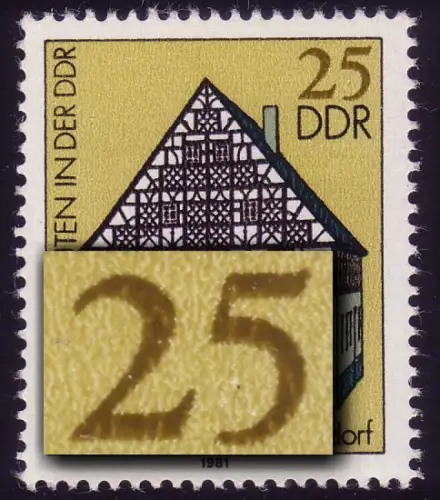 2625II Weckersdorf - unten verkürzter Bogen der 5 bei der 25, Feld 39 **