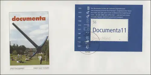 Bloc 58 documenta11 Kassel 2002 sur FDC ESSt Berlin