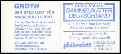 22Ik MH BuS 1980 Buchdruck mit Plattenfehler PLF V ** postfrisch