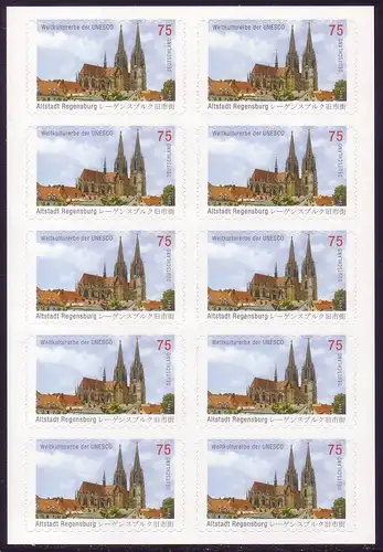 FB 14a UNESCO Regensburg, feuille 10x2850 no , **