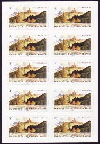 FB 16 Werratal, feuille de 10 x 2856, ** post-frais