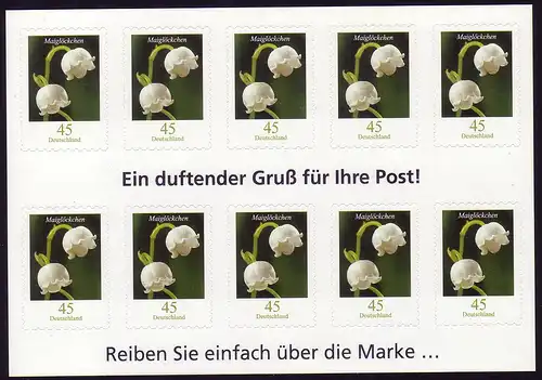 FB 15 Bouquet de mai avec parfum, feuille 10x2851, **