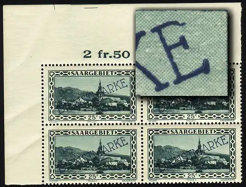 Marque de service 25XI Marque d'impression 25 C - ER-Vbl. en haut à gauche avec PLF XI, **