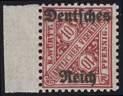 Dienstmarke D 58II Randstück mit PLF II Randlinie oben eingedellt, * Haftstelle