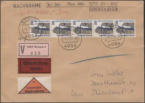 1407 SWK 350 Bandes de 5 rouleaux avec le numéro de la valeur Eil-NN portuge FDC