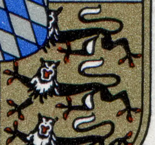 1587 Bavière: bloc Eckrand-6er avec 3 PLF dans les champs 1+6+8