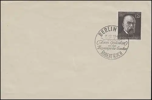 864 Robert Koch - Lettre en blanc avec SSt BERLIN Bezwinger des maladies 11.12.43