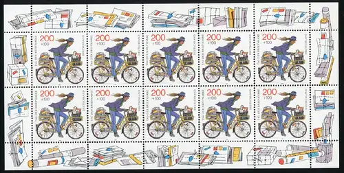 1814 Tag der Briefmarke 1995 - 10er-Bogen PLF Punkt neben Schuh, Feld 4, **