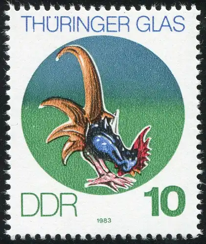 2835 Thüringer Glas 10 Pf. mit PLF: H von THÜRINGER verjüngt, Feld 11 **