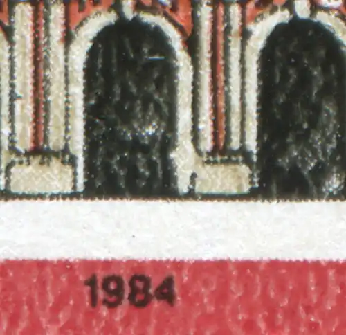 2869I Denkmalspflege 10 Pf: rechte Säule vom Mitteltor unten defekt, Feld 13 **