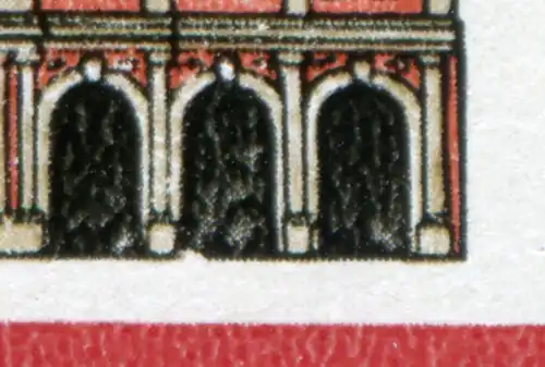 2869 Entretien des monuments 10 Pf: Entaille en bas dans le 2e arc de droite, champ 15 **