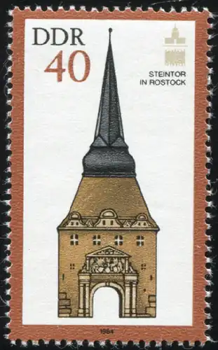 2871 Denkmalspflege 40 Pf: Turmkerbe links unten, Feld 5, **