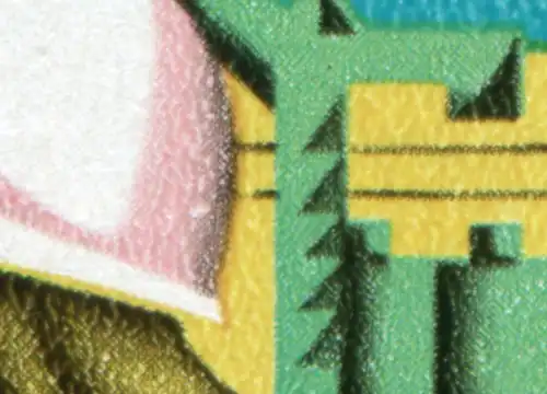 2898 35 Jahre DDR 10 Pf: verkürzte Linie rechts vom Helm der Frau, Feld 7, **