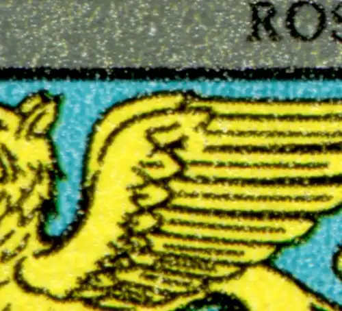 2936 Armoiries Rostock: deux lignes de rupture en haut à gauche dans l'aile du grappin, champ 17, **